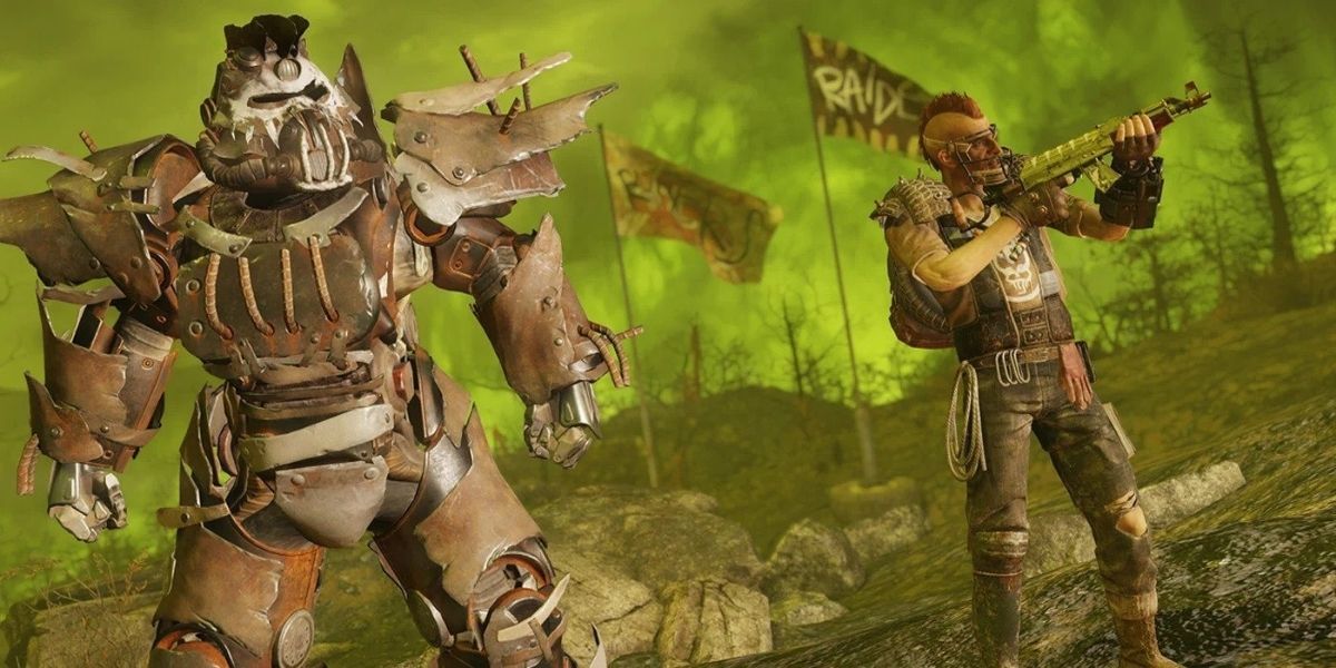 Fallout 76 raiders preparing to fight