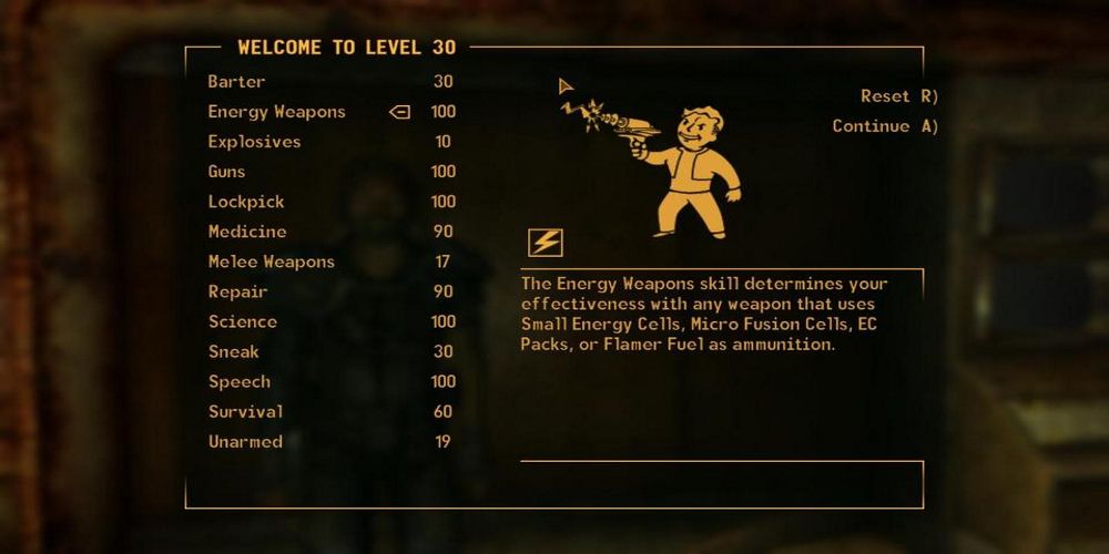 Fallout New Vegas Level Up Screen