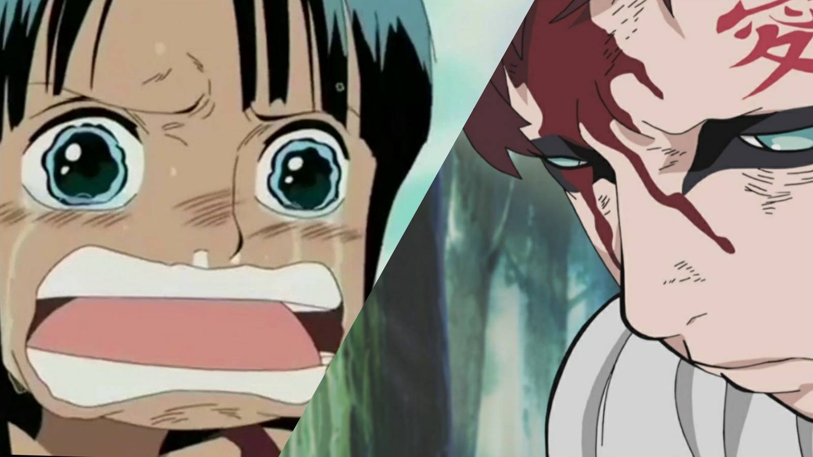 Nico Robin from One Piece and Gaara from Naruto