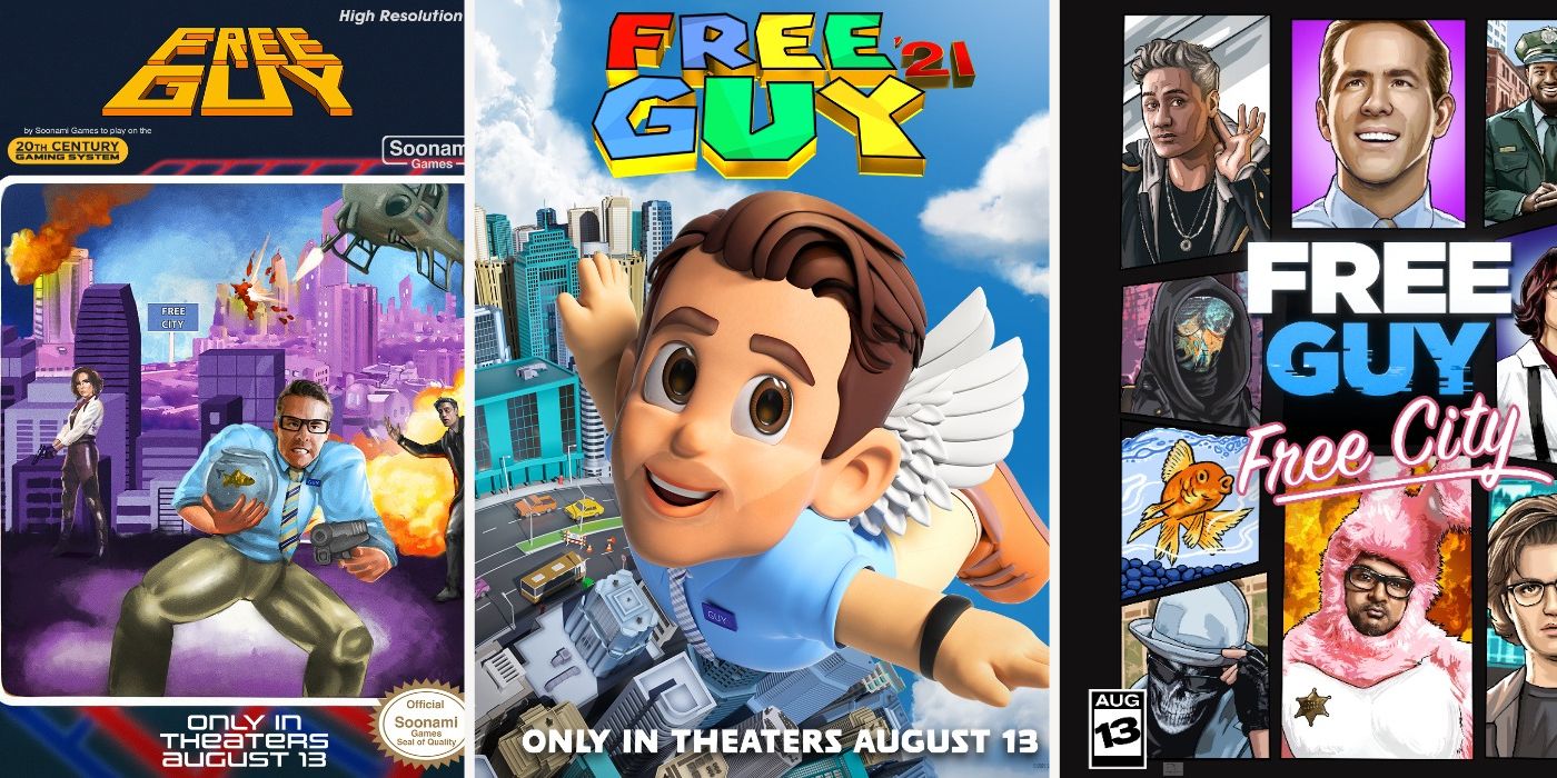 Free Guy gaming posters Super Mario 64, Mega Man, GTA