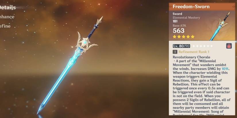 Freedom-Sworn Sword and its effect description