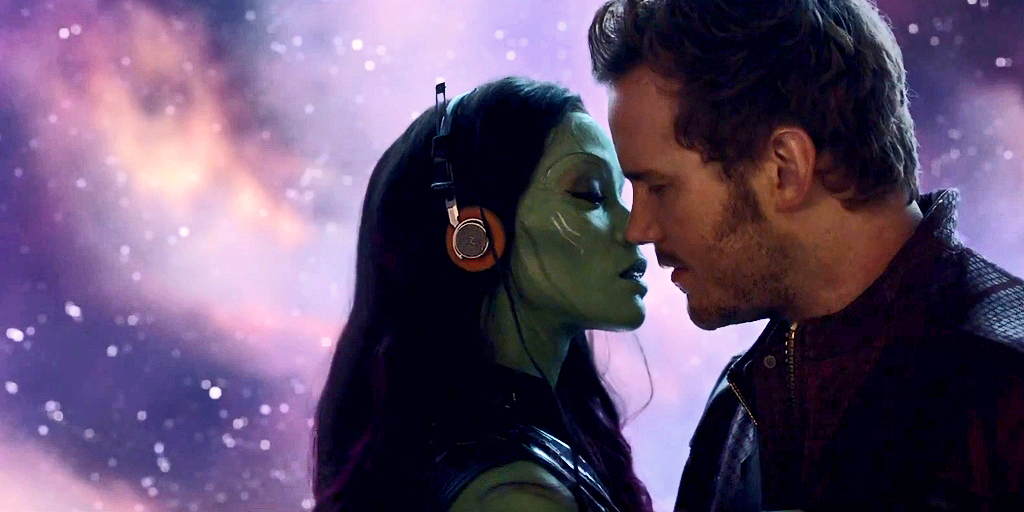 Gamora and Peter dance in Guardians of the Galaxy