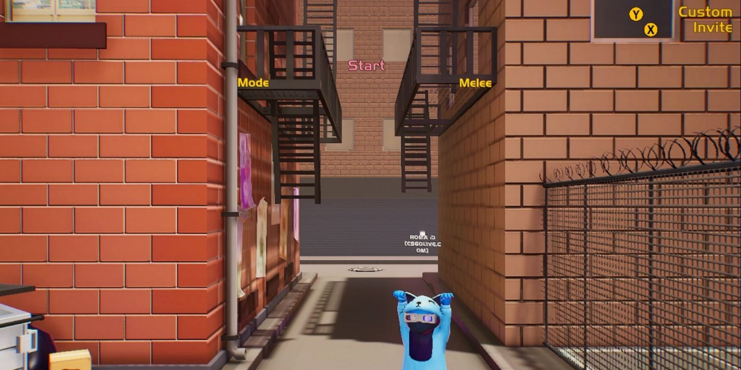 The online lobby for Gang Beasts with one player in it