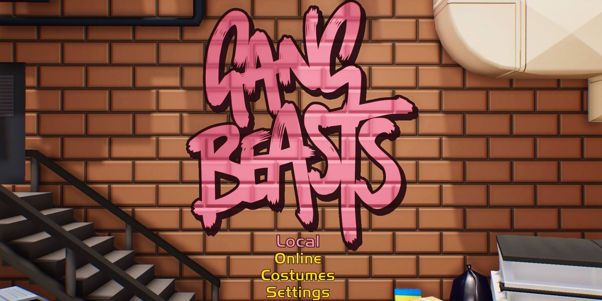 The starting menu for Gang Beasts