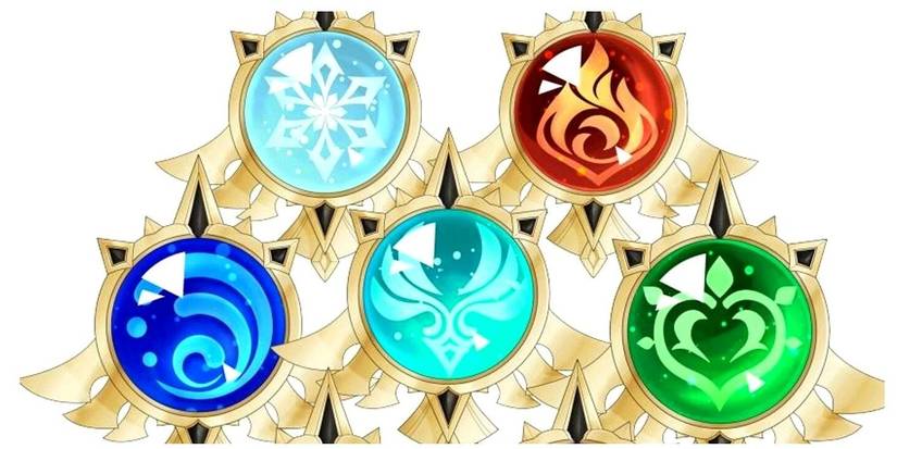 Genshin Impact Visions Cryo Pyro Hydro Anemo Dendro