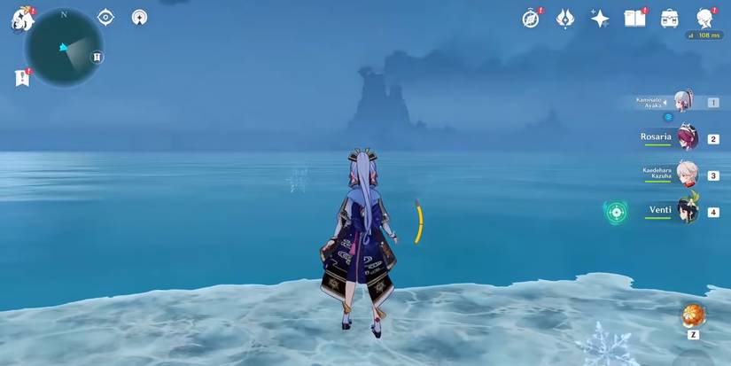 Ayaka Creating a Ice Bridge to Inazuma