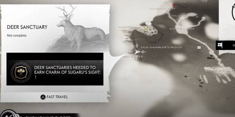 Ghost Of Tsushima Shattered cliffs deer sanctuary map location