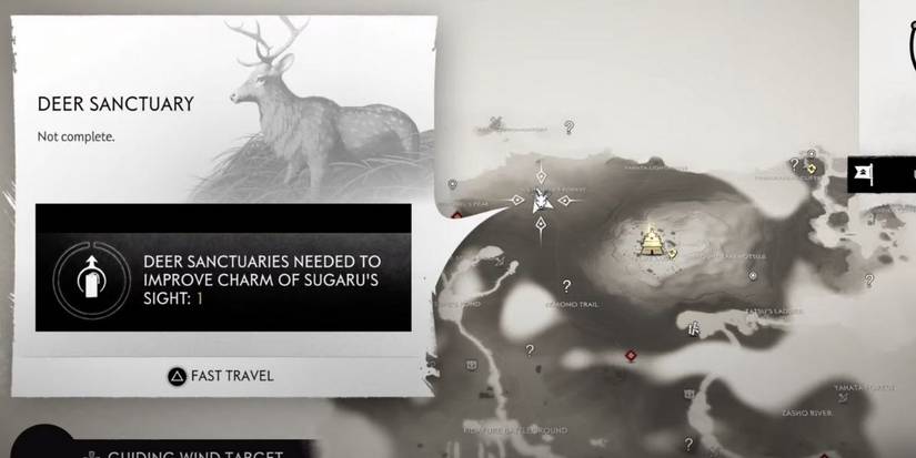 Ghost Of Tsushima Animal Sactuaries Sly hunter's forest deer sanctuary map location
