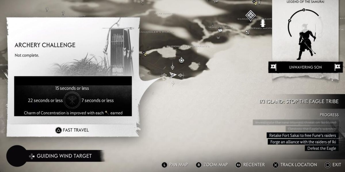 Ghost of Tsushima Raider Memorial archery challenge map location