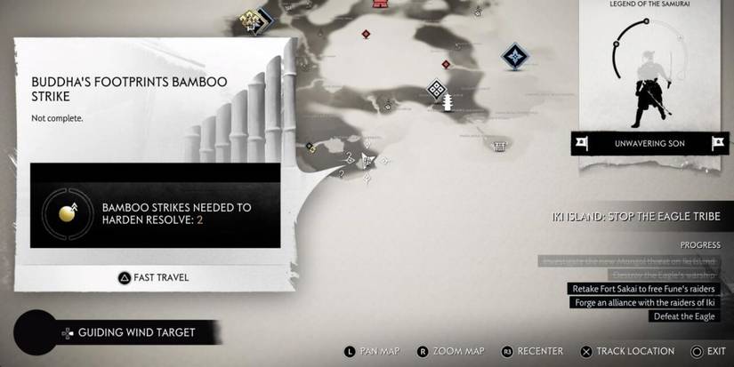 Ghost of Tsushima Buddha's Footprints bamboo strike map location