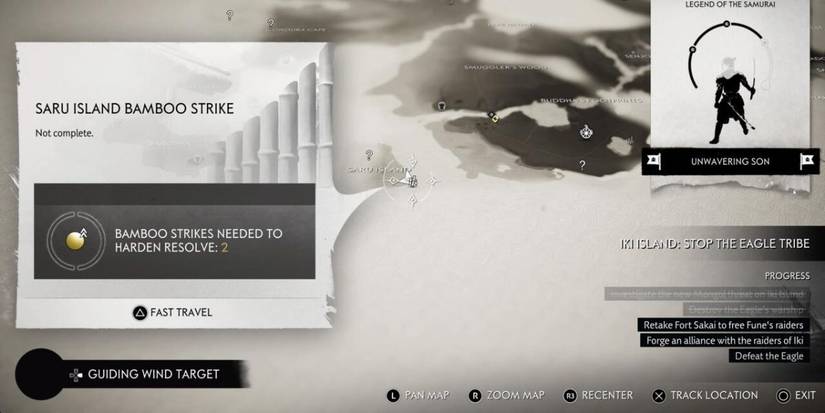 Ghost of Tsushima Saru Island Bamboo Strike map location