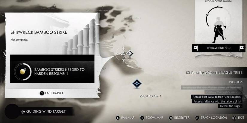 Ghost of Tsushima Shipwreck bamboo strike map location