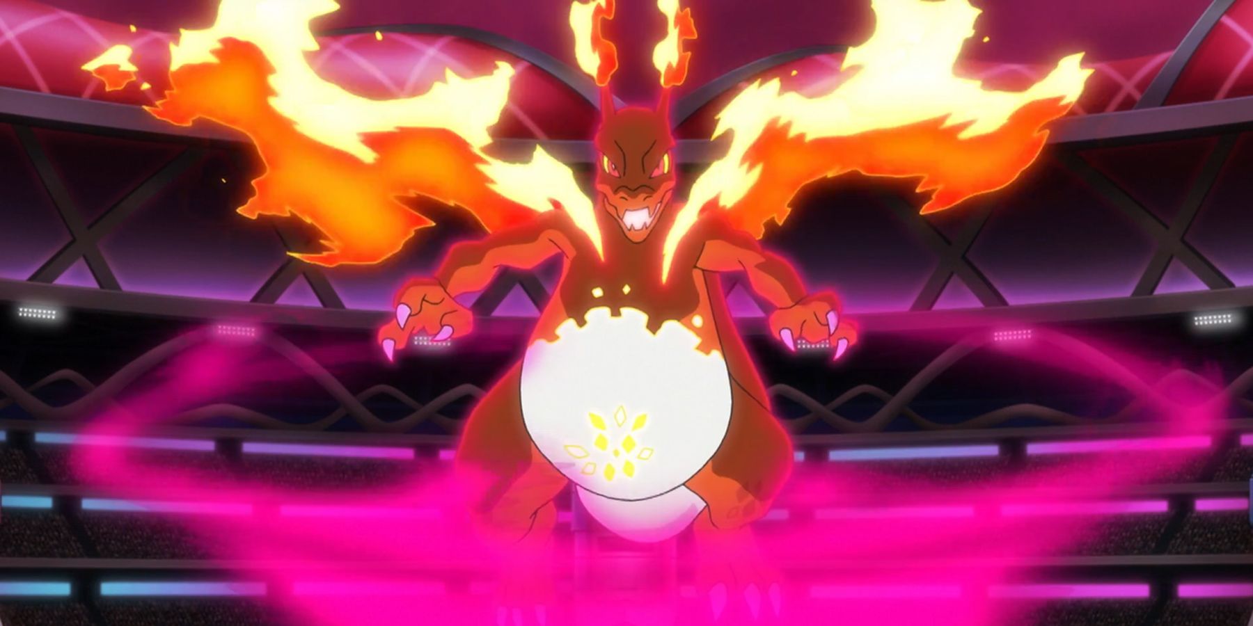 A Gigantamax Charizard from the Pokemon anime.