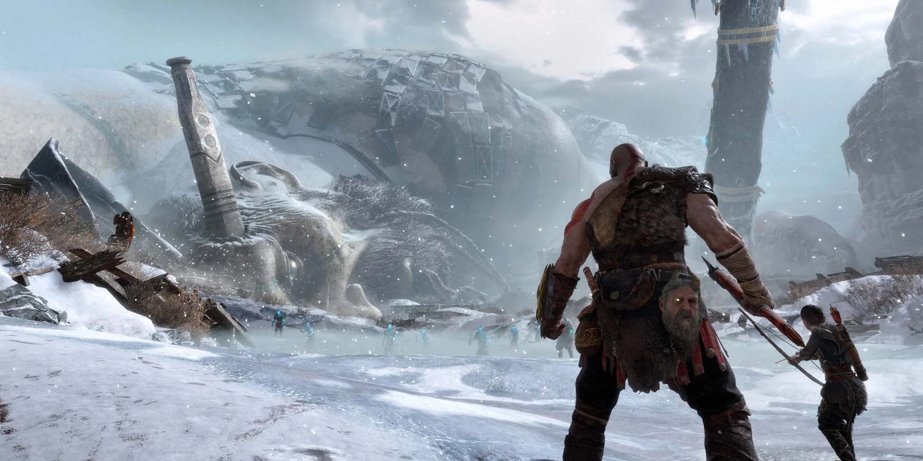 God Of War 2018 world, kratos, dead giant