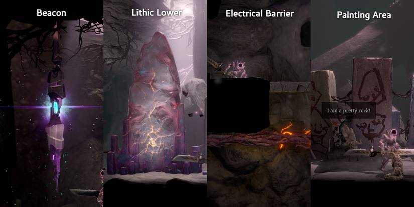 The Beacon, Lower Lithic Surrogate, Electrical Barrier and Painting Area of Lithic in Grime