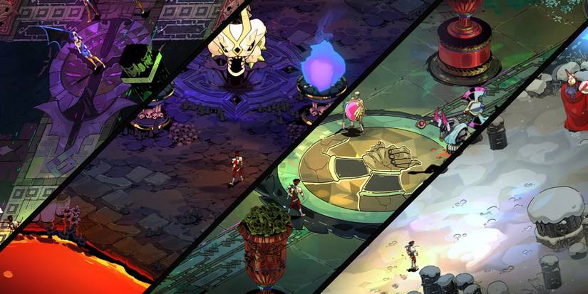 Hades - A 4-Piece Collage Of Zagreus Facing Down All The Game's Main 4 Bosses