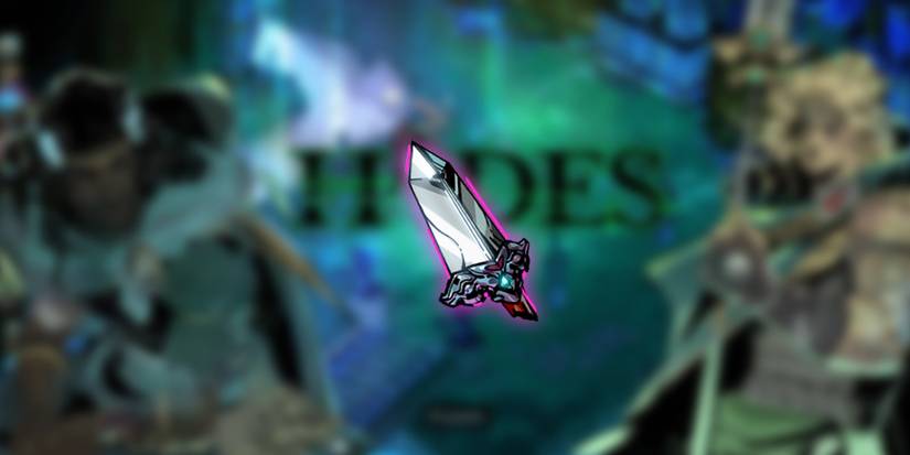 Hades - PNG Of The Broken Spearpoint Overlaid On Image Of Patroclus And Achilles Standing Next To Each Other