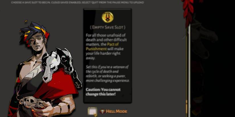 Hades - Sad Zagreus Looking Up At The Hell Mode Option