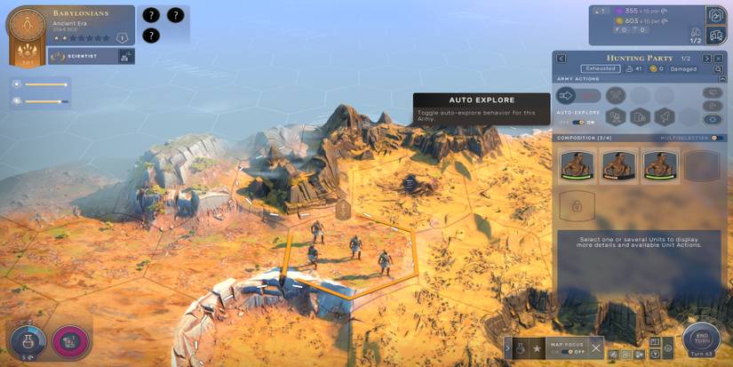 Units on auto-explore
