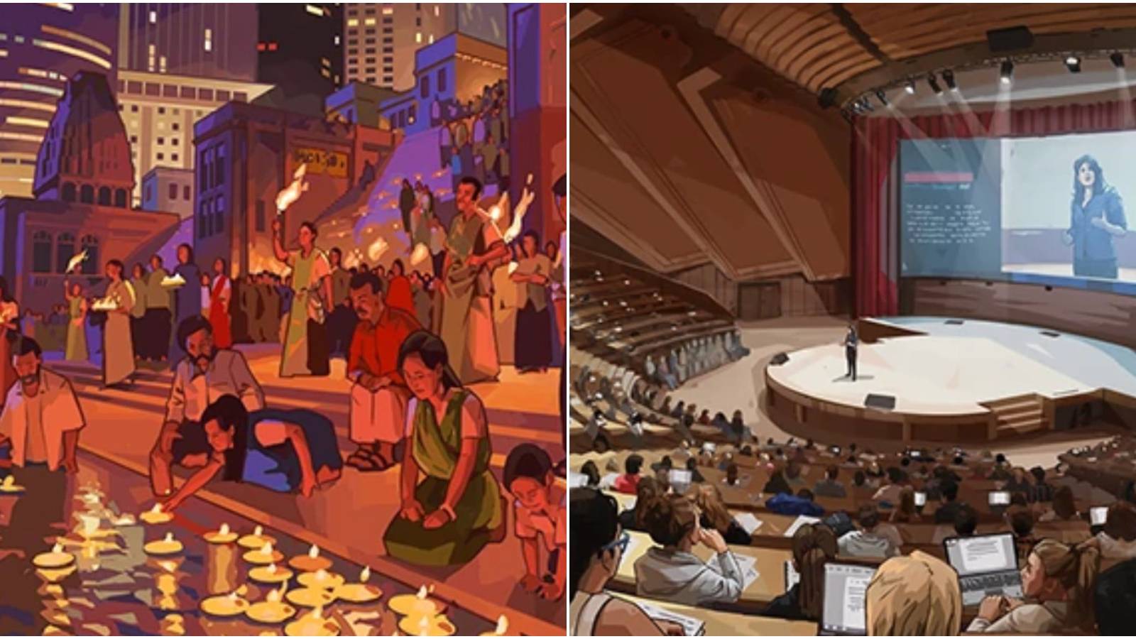 (Left) Indians culture art (Right) Swedes culture art