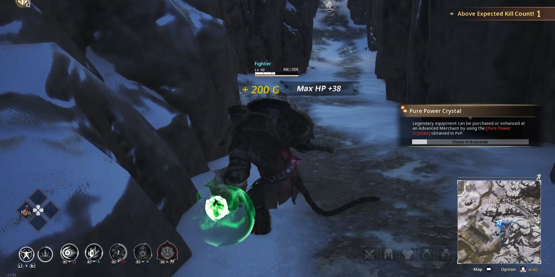 Gyeonjo and a green orb in Hunter's Arena Legends