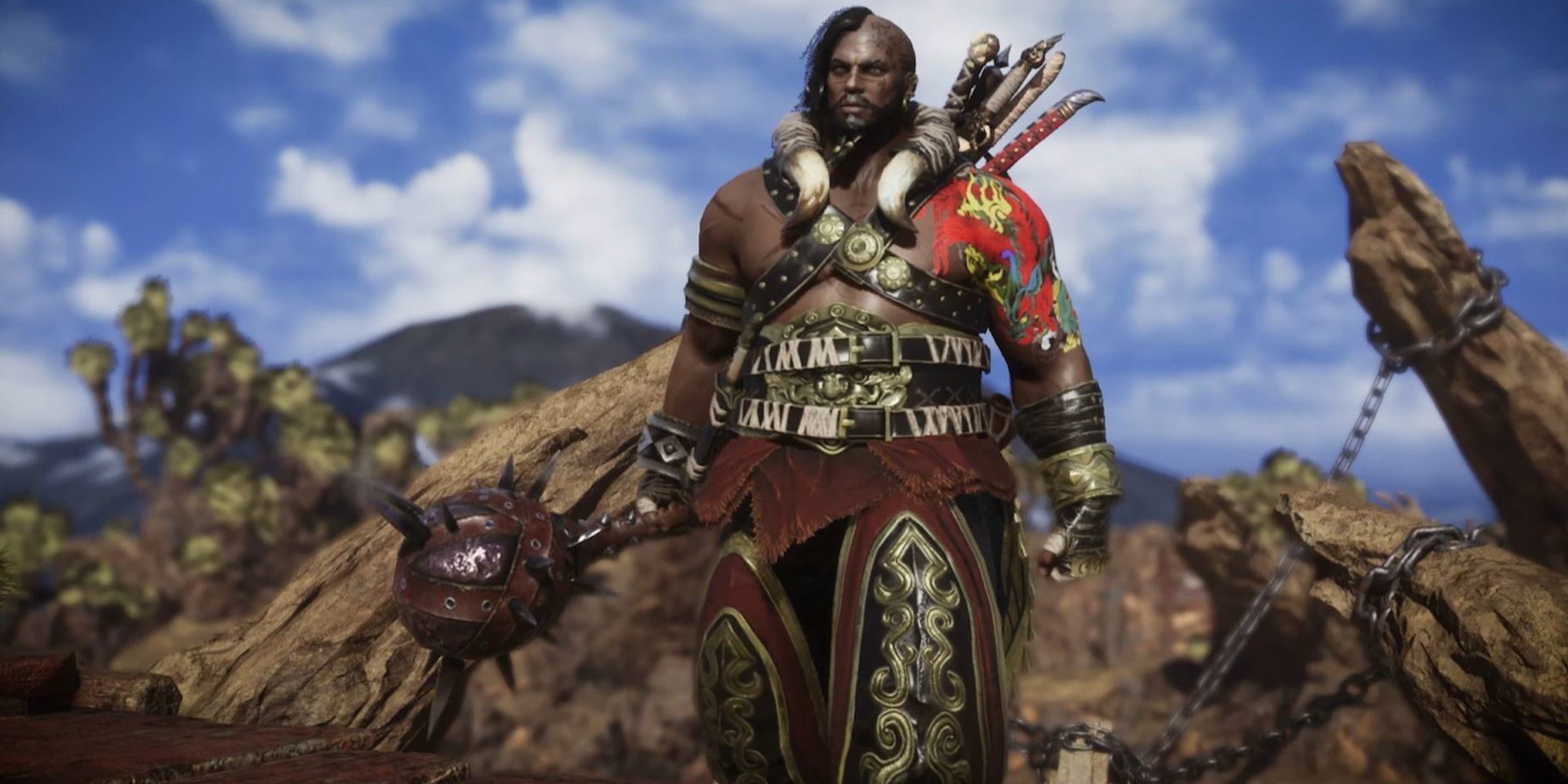Samjang holding mace in Hunter's Arena Legends