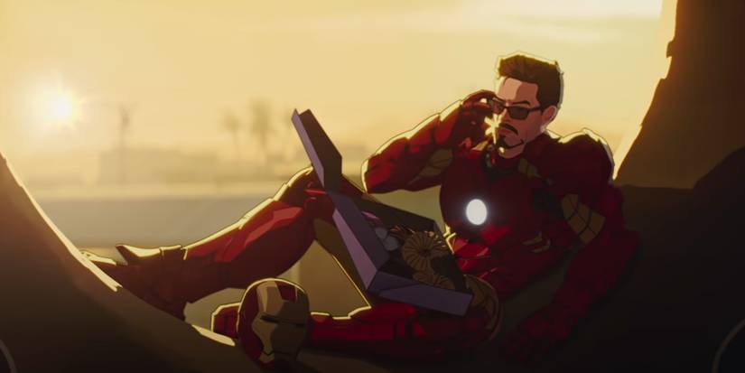 Iron Man sitting in a giant donut in What If