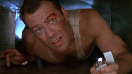 John McClane in the valves in Die Hard