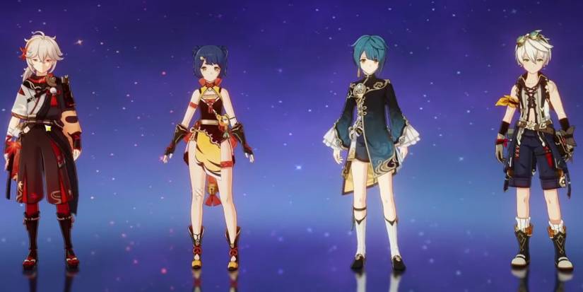 Kazuha with a Vaporize team