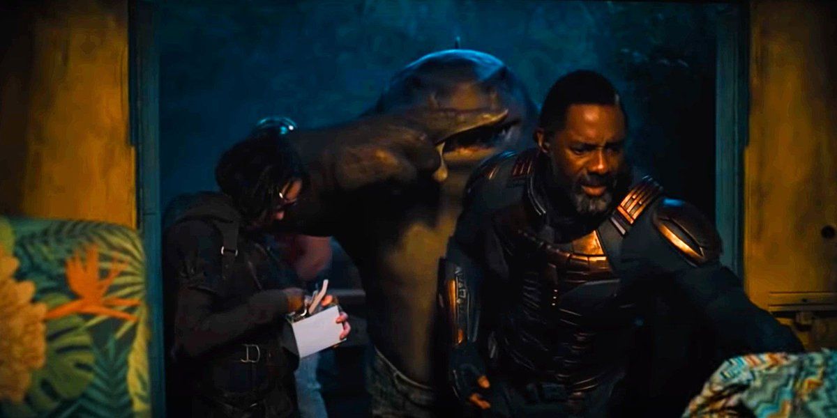 King Shark puts on a mustache in Suicide Squad