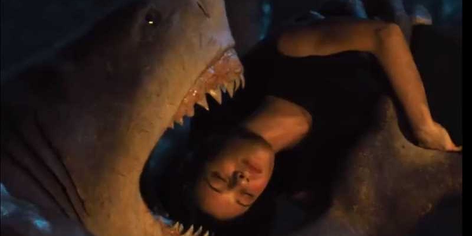 King Shark tries to eat Ratcatcher 2 in Suicide Squad