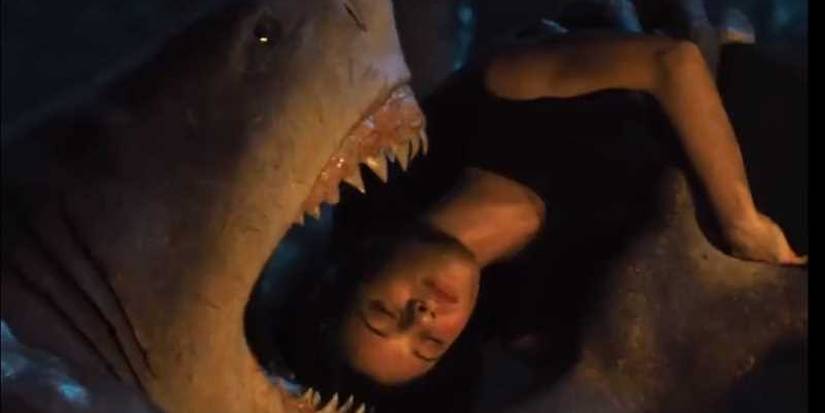 King Shark tries to eat Ratcatcher 2 in Suicide Squad