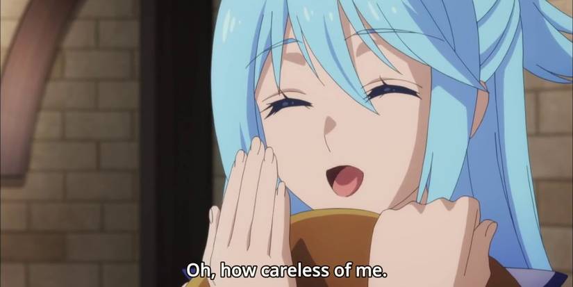 Konosuba Aqua apologizing