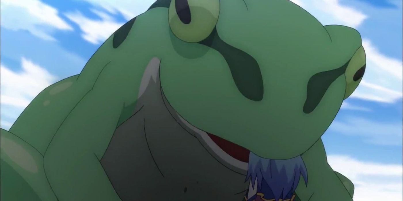 Konosuba Aqua gets eaten by a frog