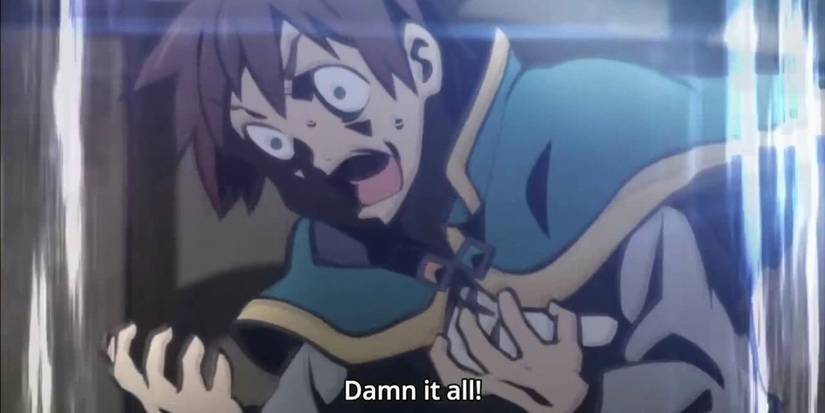 Konosuba Kazuma screaming