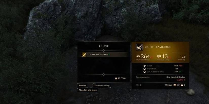 Looting the Light Flamberge in Greedfall