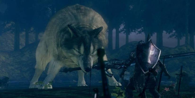 The player attacking Sif in Dark Souls