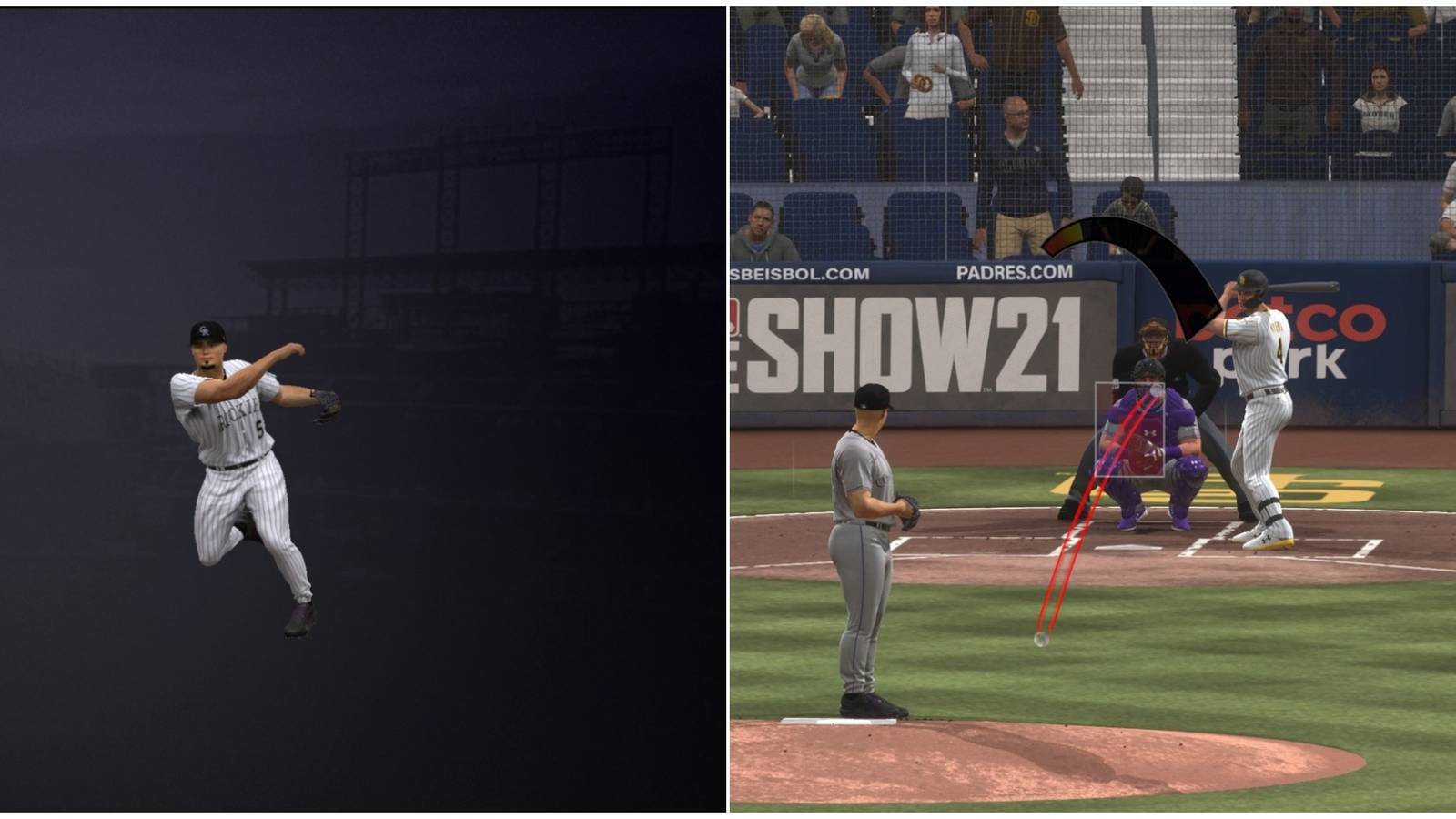 MLB The Show 21 Pitching Tips Collage Best Windup And Corner Target