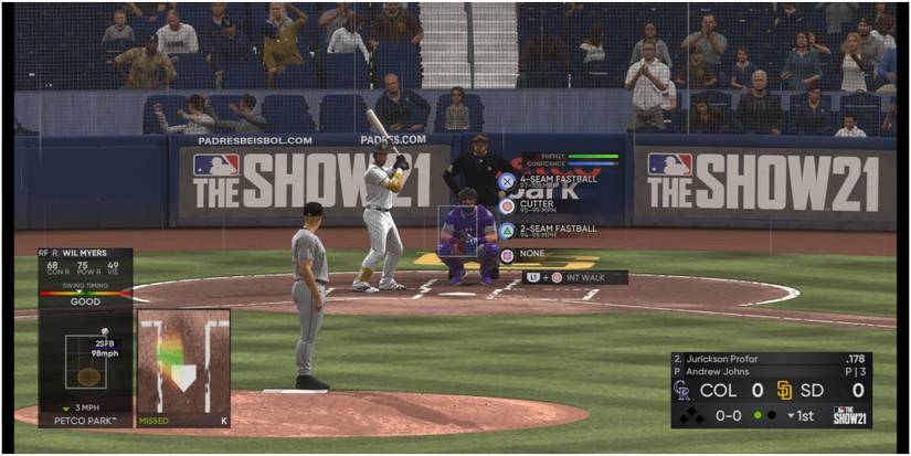 MLB The Show 21 Pitching To A Player With A Cold Zone