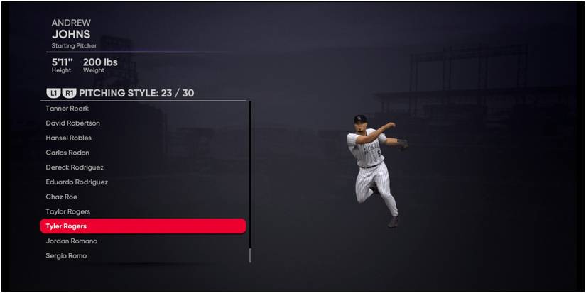 MLB The Show 21 Selecting The Tyler Rogers Windup