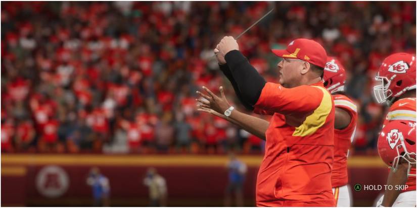 Madden NFL 22 Andy Reid Slamming Down His Clipboard