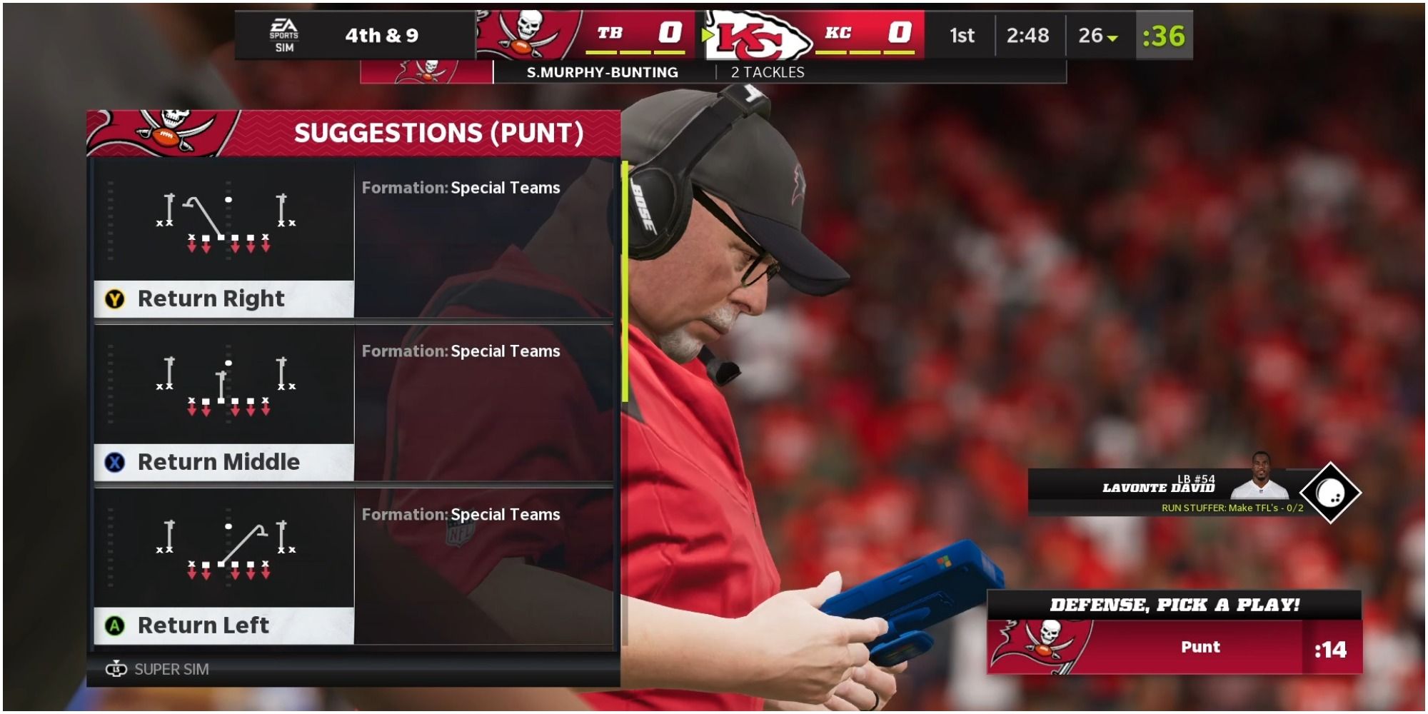 Madden NFL 22 Bruce Arians Calling For A Punt