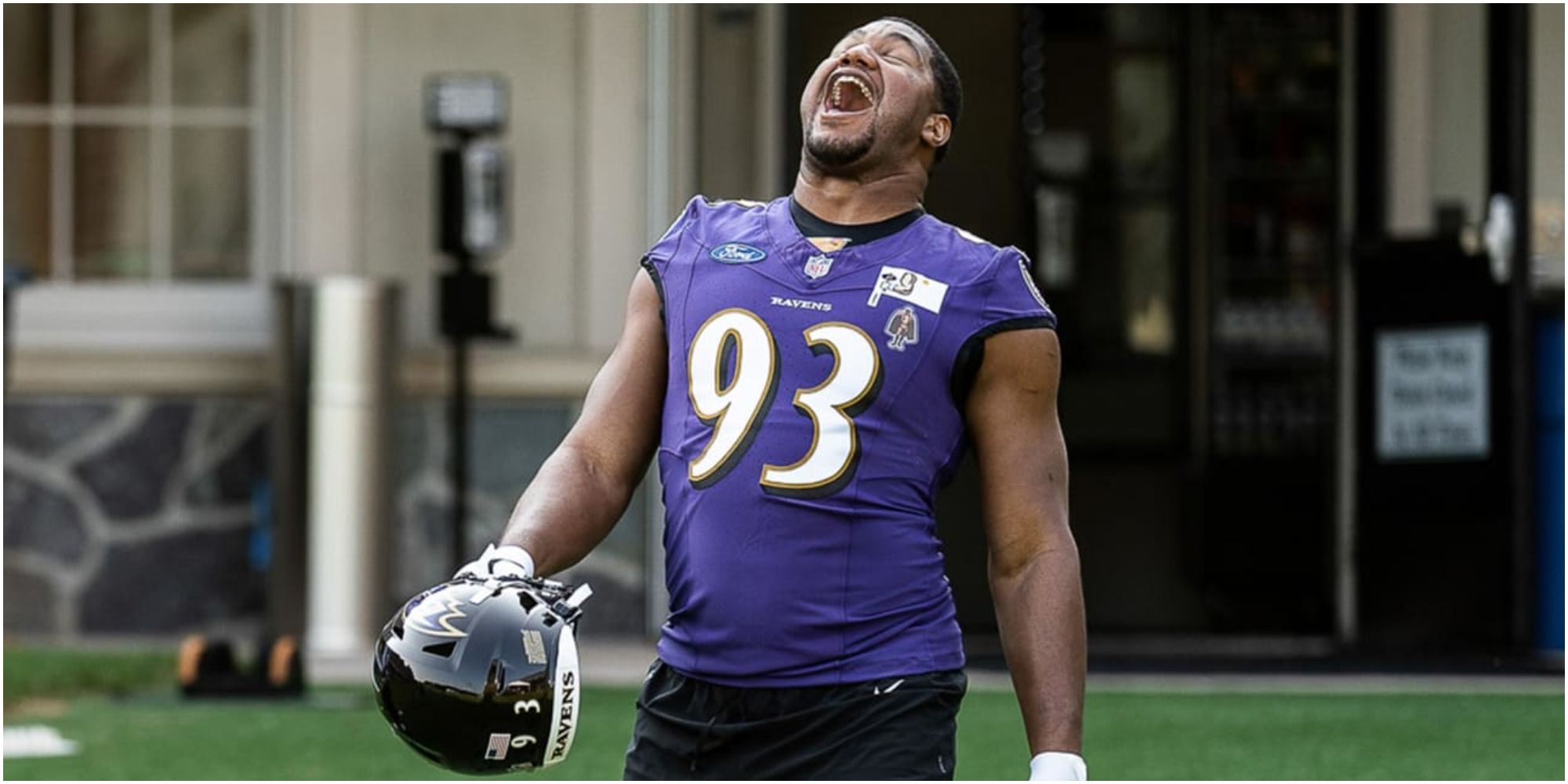 Madden NFL 22 Calais Campbell Laughing In His New Ravens Jersey