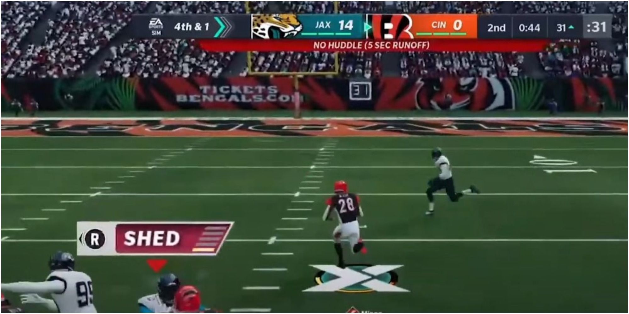 Madden NFL 22 Joe Mixon In An Open Field One On One