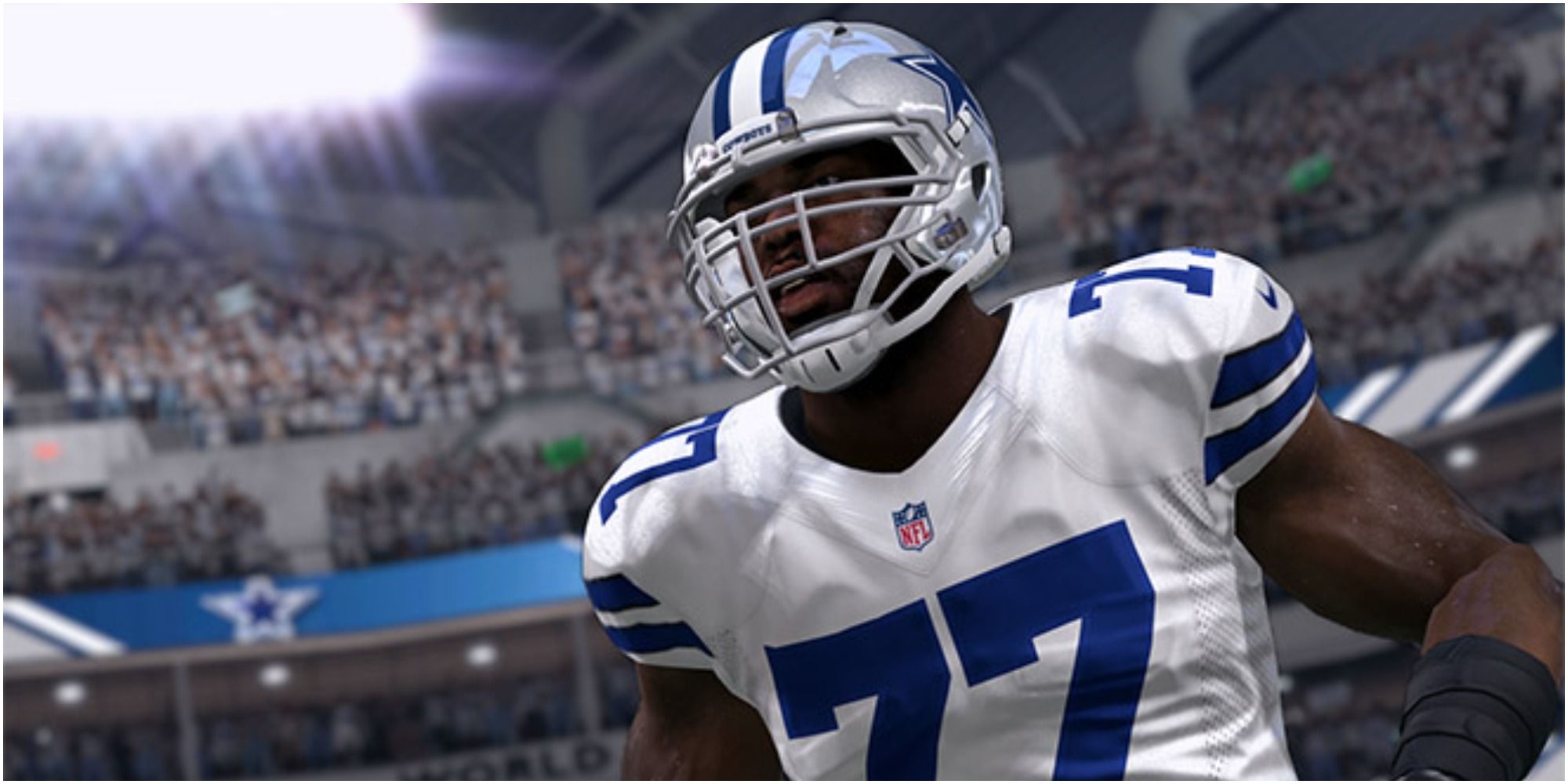 Madden NFL 22 Tyron Smith Heading Into Position At Home