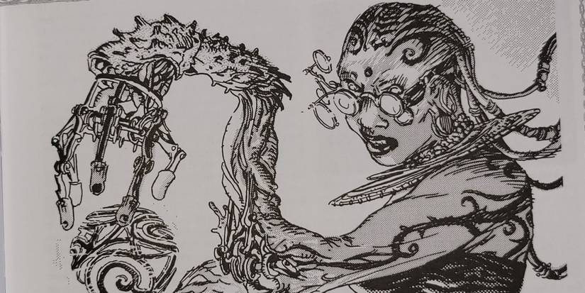 A mage whose arm holds an orb in Wraith: The Oblivion tabletop