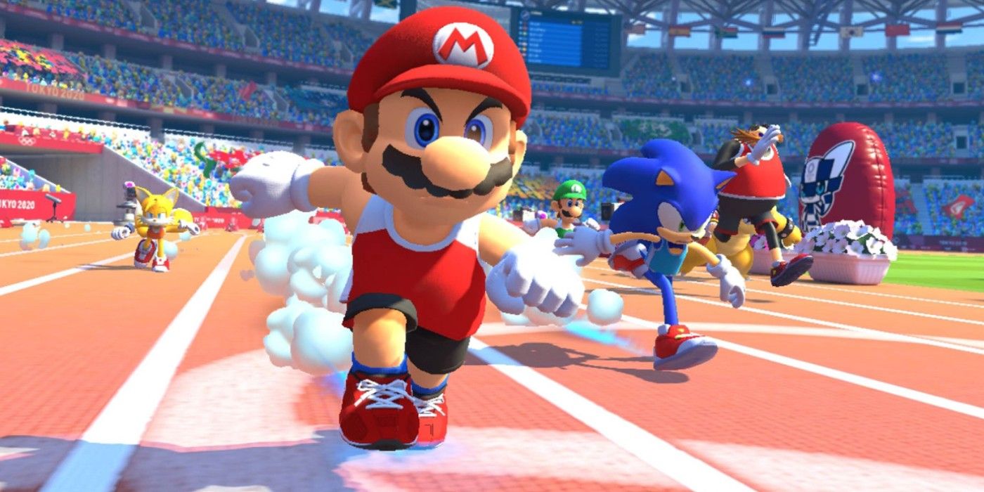 Mario & Sonic At The Olympic Games Tokyo 2020 Mario leading sprint head on