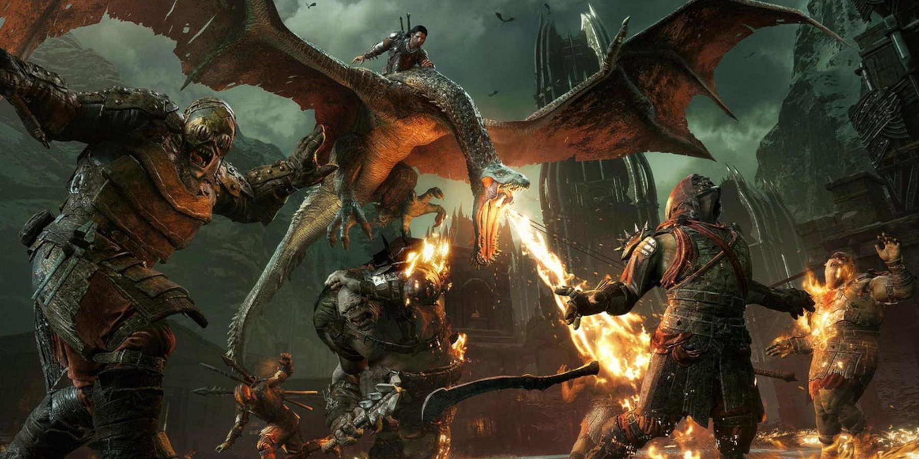 Talion on a dragon in Shadow of War