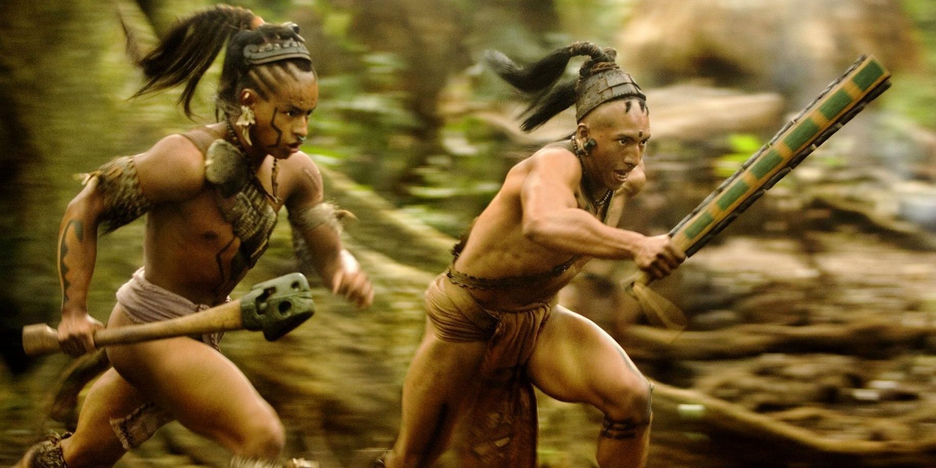 Mayans run in the forest in Apocalypto