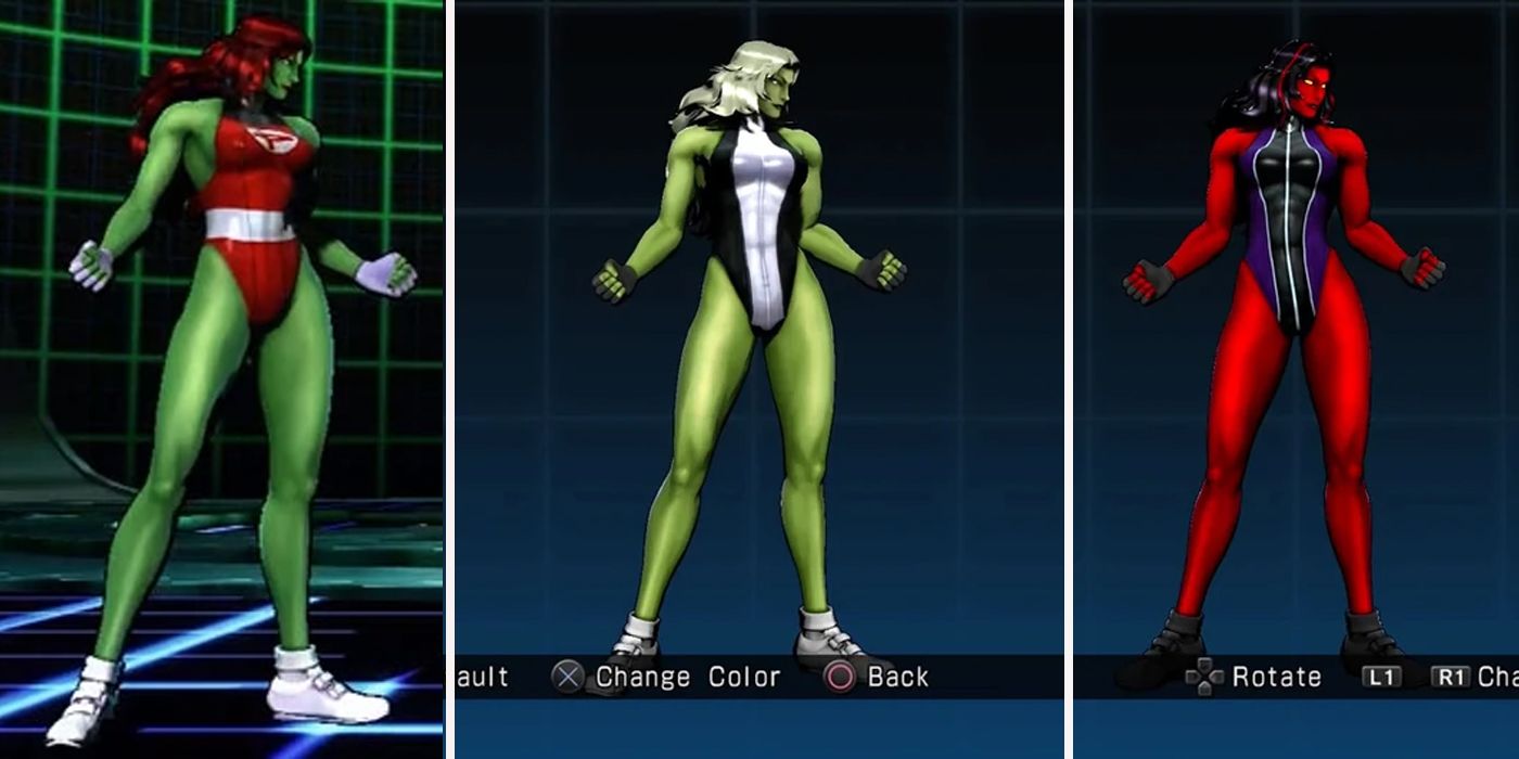 MvC3 She-Hulk Alternate Costumes